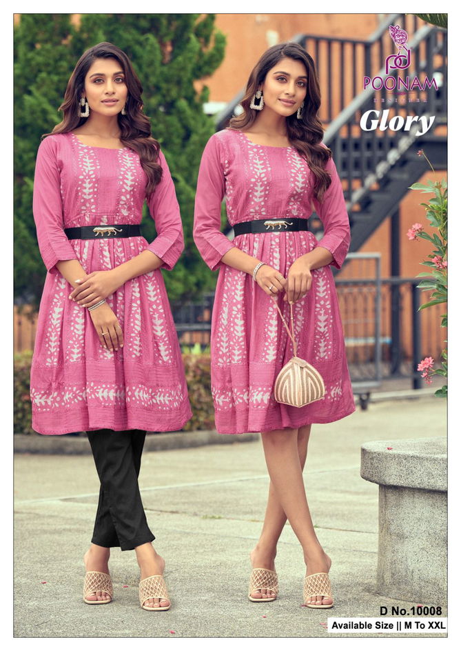 Glory By Poonam Printed Party Wear Kurtis Wholesale Market In Surat With Price